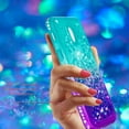 thumbnail image 6 of SOATUTO For Samsung Galaxy J3 2018 Case Samsung J3 V Core Case Sparkle Glitter Flowing Liquid Quicksand with Shiny Bling Diamond Women Girls Case Samsung Galaxy J3 Star / J3 Prime 2 - Green+Purple, 6 of 7
