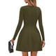 thumbnail image 5 of Vestido PRETTYGARDEN Mini Manga Larga Cuello Redondo Verde Militar M, 5 of 8