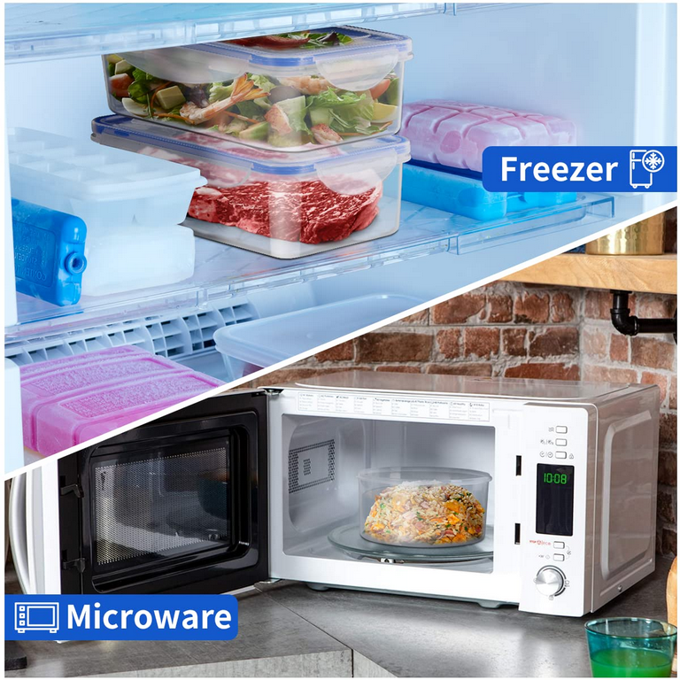 1pc Kitchen Refrigerator Microwave Safe Plastic Food Container With Lid For  Fruit, Meal & Leftover Storage