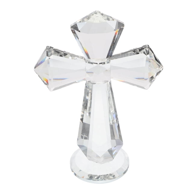Miangastore Crystal Cross Decor For Home And Office Religious Cross Statue For Christian Easter Decorations Collectible Figurines Communion Table