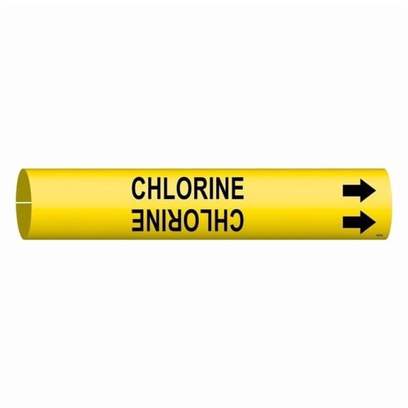 Brady Pipe Marker,Chlorine,Yl,1-1/2 to2-3/8 In 4025-B