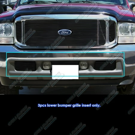 - 99-04 Ford Excursion/F250 F350 Super Duty Bumper Black Billet Grille Insert