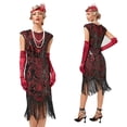thumbnail image 4 of IDOPIP 1920s Flapper Dresses for Women Great Gatsby Dresses Sequin Fringed Roaring 20s Cocktail Dress, 4 of 5