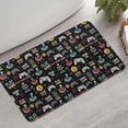 thumbnail image 2 of Colorful Games Symbol Black Pattern Bathroom Rugs Mat,Non Slip Microfiber Bathroom Rug,Rubber Backing,Soft Bathroom Mats for Bathroom Floor,Tub and Shower,17x30in(43x75cm), 2 of 5