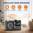 thumbnail image 5 of Yucurem Portable Radio AM FM 1500mAh Rechargeable with Best Reception, Transistor shortwave Radio Wireless Bluetooth Speaker with Large LCD Screen (Black), 5 of 10