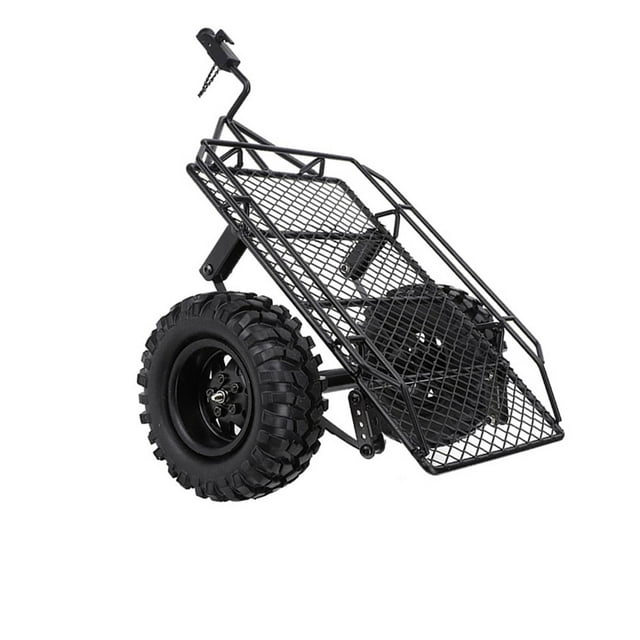 Remolque De Cubo De Metal RC Haga Que Su Automóvil Con Control Remoto Luzca Elegante Neumlicos De Goma Y Metal Tamaña Y Peso Perfectos Apto Para TRX4 D90 SCX10 CC01 1/10 RC CAR