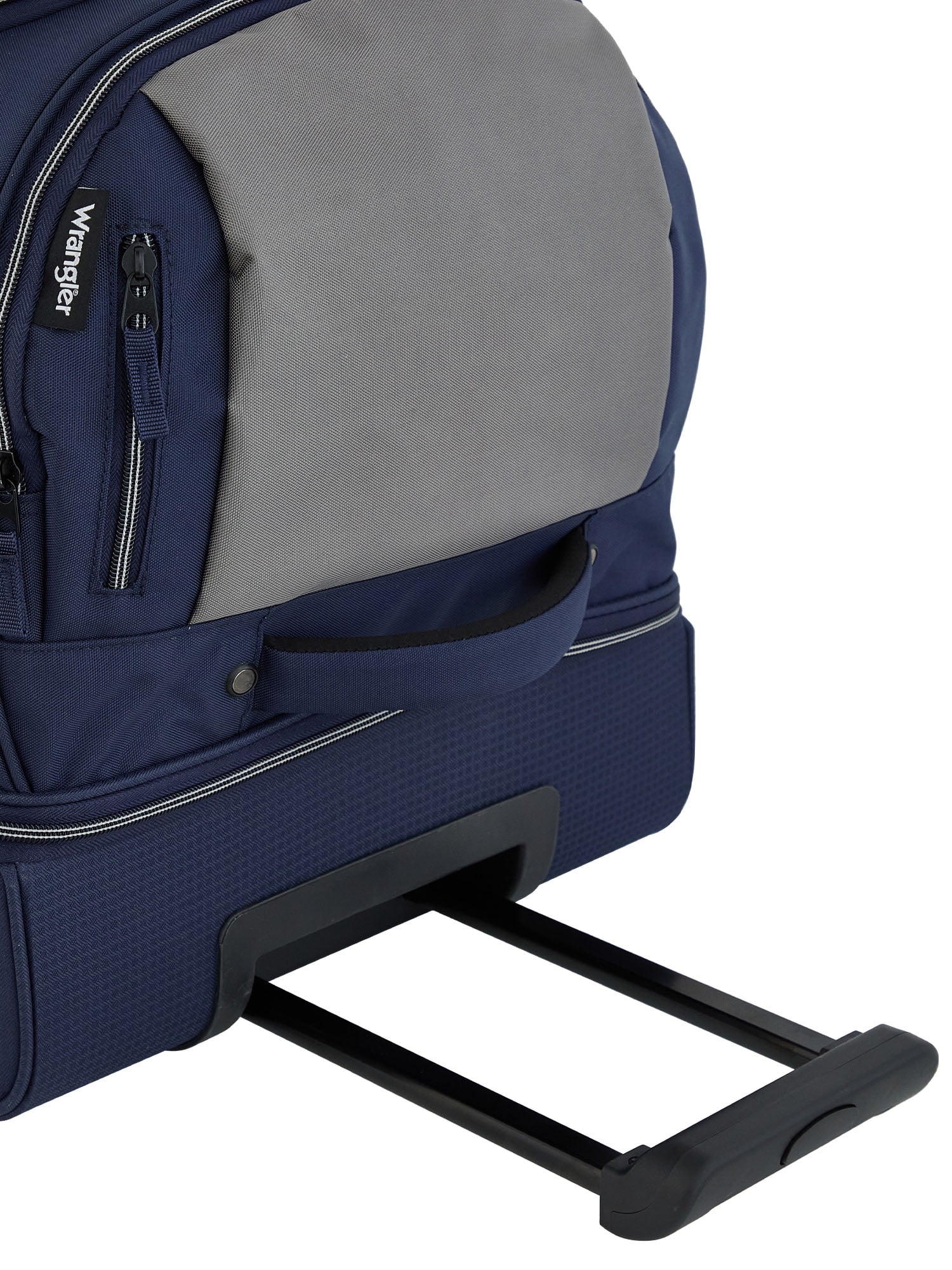Wrangler Jumbo 36" Drop-Bottom Rolling Duffel with Telescopic Handle - Navy