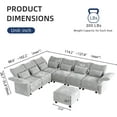 thumbnail image 4 of LLappuil Modular Sectional Sofa, 7 Seat Modular Sectional Sofa with 1 Storage Ottoman, 25.6 Deep Seat Chenille Sofa Gray, 4 of 8