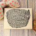 thumbnail image 1 of Laundry Basket Craft Stamp, Laser Engraved Craft Stamp on Wood Mounted Block, Size 1-3/4” x 1-3/4”, Made in USA, 1 of 7