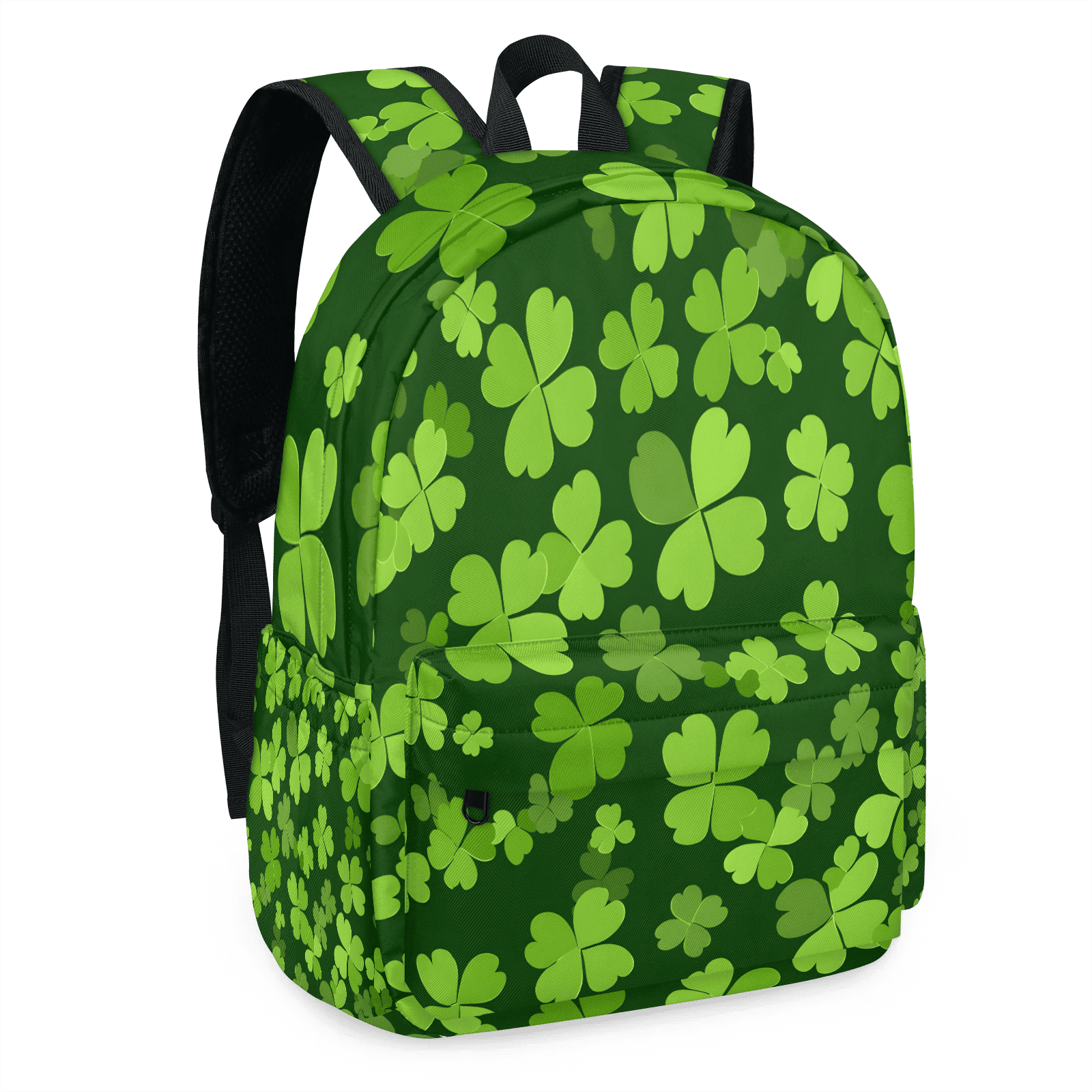 Herdesigns Green Clover Shamrock Backpack for Men Women, Lightweight Laptop Backpack 16.3 Inch St. Patrick's Day Casual Daypack for Travel Work Commuter