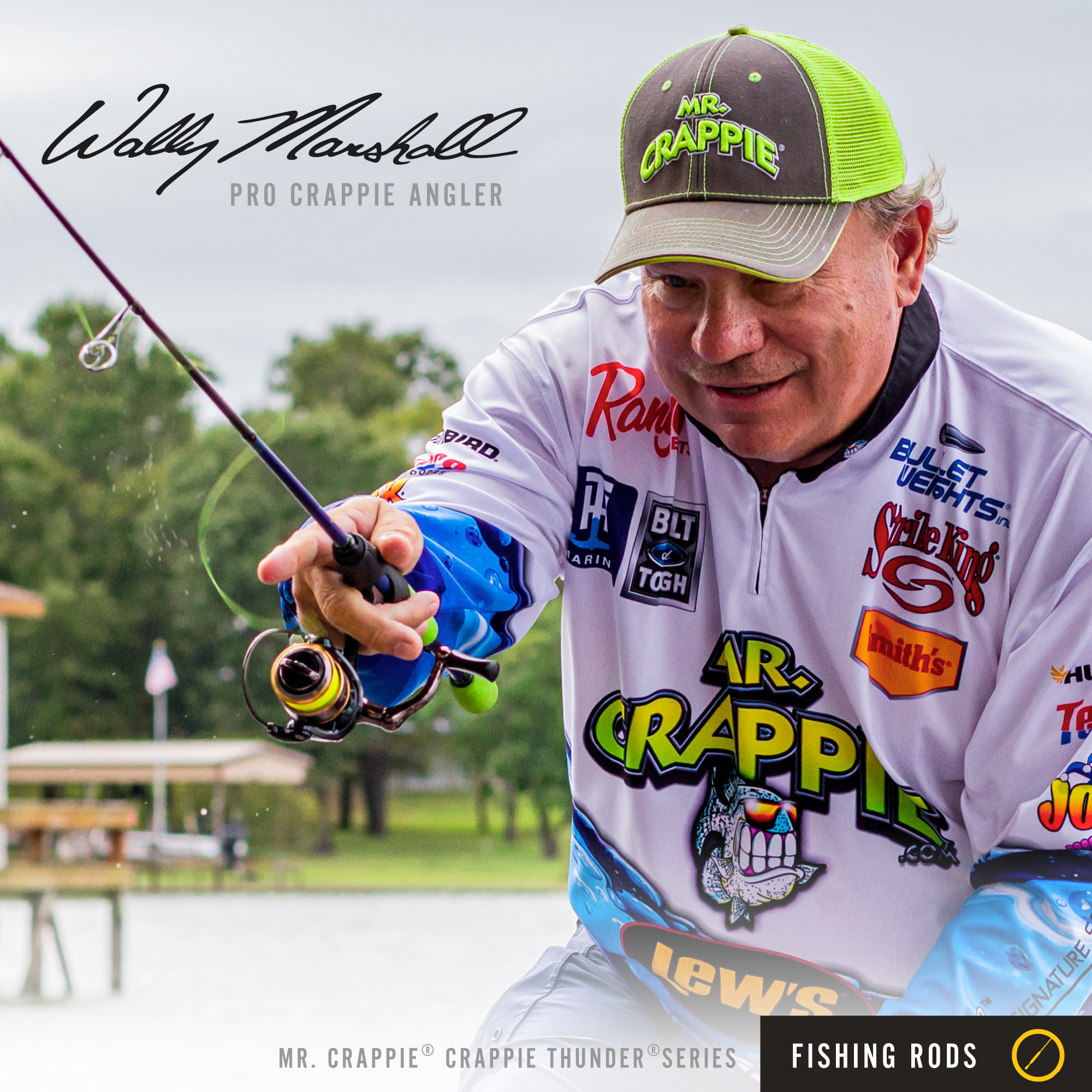 Lew's Crappie Thunder Jigging Rod, 9-Foot 2-Piece Rod, Light Power Fast Action, Green