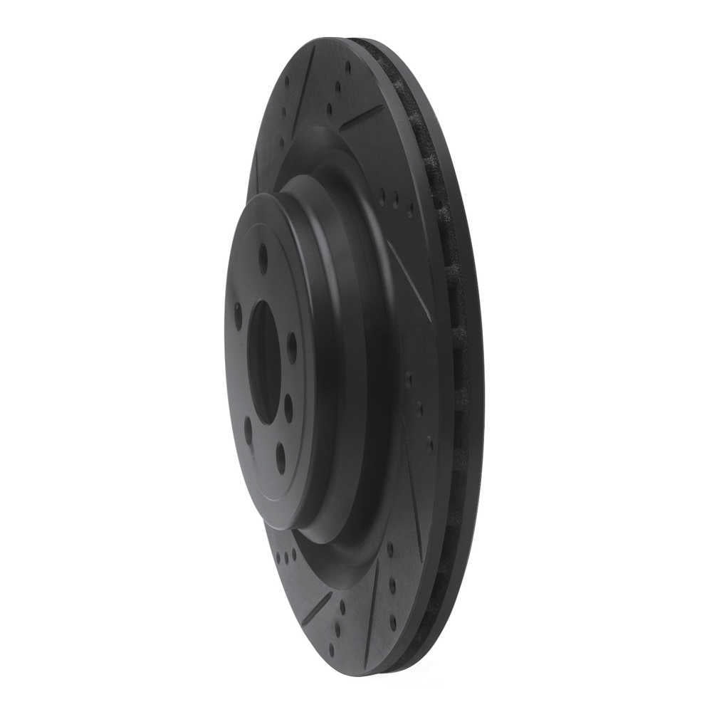 Dynamic Friction Company 633-63150L DFC Brake Rotor - Drilled And Slotted - Black