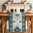 thumbnail image 2 of Green Beige Boho Table Runner 70 Inches Long,Vintage Ethnic Tribal Southwestern Cotton Linen Table Runners Dresser Scarves,Fabric Tabletop Scarf Furniture Cover for Home Dinner Party 13"x70", 2 of 9