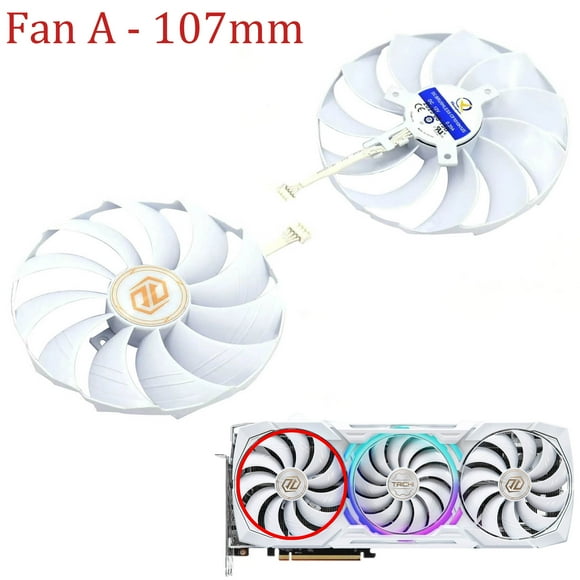 For Asrock AMD Radeon RX 7900 XTX Taichi White 97MM 107MM CF1010H12S RX7900XTX Graphics Card Replacement Fan Fan - A