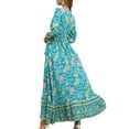 thumbnail image 3 of LUXUR Robe Longue Portefeuille pour Femmes, Décontractée, de Soirée, Verte, m, 3 of 3