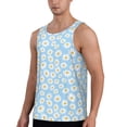 thumbnail image 2 of Honeii Floral Daisy Pattern Men's Workout Tank Top Casual Sleeveless Gym Muscle Shirts Bodybuilding Tee-3X-Large, 2 of 7