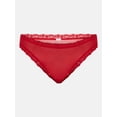 thumbnail image 7 of Joyspun Women's Sheer Lace Thong Panties, 3-Pair Set, Terracotta/Red/Black, Size L, 7 of 7
