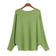 thumbnail image 2 of Women's Off Shoulder Batwing Sleeve Oversized Pullover Knit Sweater Top Plus Size Spring & Autumn Short Style, 2 of 2