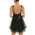 thumbnail image 5 of Liacowi Women Flare Mini Dress Spaghetti Strap Sexy Ruffle Short Dress Sleeveless Lace Bodycon Party Dresses, 5 of 7