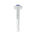 thumbnail image 3 of Angara Natural 0.25 Ct. Tanzanite with Diamond Halo Ring in 14K White Gold for Women (Ring Size: 3), 3 of 10