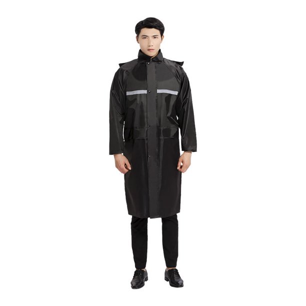 Chubasquero reflectante largo de tela Oxford para adultos, hombres y mujeres, seguro laboral, impermeable de una pieza, impermeable para montar a caballo, negro, talla XL ShuxiuWang 9024735095019