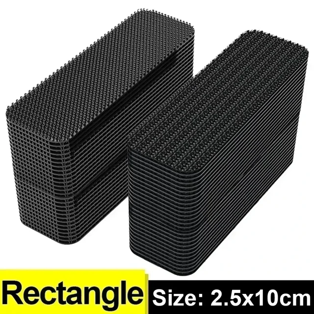 100/2Pcs Carpet Mat Fixing Stickers Self-Adhesive Double Faced Fastener Car Floor Mats Fixed Patches Multipurpose Non-slip Tapes Rectangle-B 1pair (2pcs)