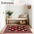 thumbnail image 3 of ODIKA 6'x9' Machine Washable Non-Slip Area Rug, Charming Gnome Gathering with Holly Berry Vine Details High Traffic Rug, Red, 621765, 3 of 7