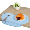 thumbnail image 3 of Silicona De Bebé Baby Mat Sucker Anti Slip Impermeable Plegable Cena De La Mesa Cena Azul Claro Azul, 3 of 5