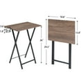 thumbnail image 6 of VECELO Set of 2 Folding TV Tray Table, Portable Snack Eating Tables with Cup Holder, Dinner Tray for Couch, Kitchen, Living Room and Bedroom, Coffee Brown, 6 of 11