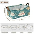thumbnail image 3 of Illustration Of Snowmen and Gingerbread Cookies Storage Basket Soccer Plaid Fabric Hoard Box Oversized Collapsible Closet Organizer with Metal Iron Frame 16.9×11.4×7.7in, 3 of 8