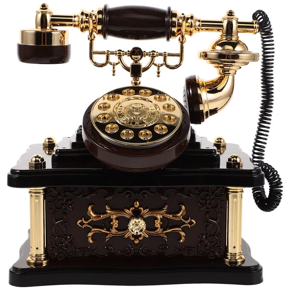 FOMIYES Vintage Telephone Music Box, ABS Coffee, Retro Desk Decoration, Soothing Melodies