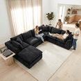 thumbnail image 2 of 138" Oversized Modular Sectional Sofa with Movable Ottoman, 7 Seater Chenille Boneless Cloud Couch for Living Room, No Assembly Required, 2 of 9
