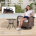 thumbnail image 5 of Wiilayok 3 Pieces Outdoor Swivel Glider Rocker Bistro Set, PE Wicker Rattan Patio Furniture Set, Rocking Chairs for Porch Deck Backyard, Beige, 5 of 9