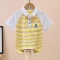 thumbnail image 7 of Boys Summer T Shirts Lapel Short Sleeve Button Down Stripes Tees Casual Stylish Preppy Pullover Tops (9-10 Years, Yellow), 7 of 7
