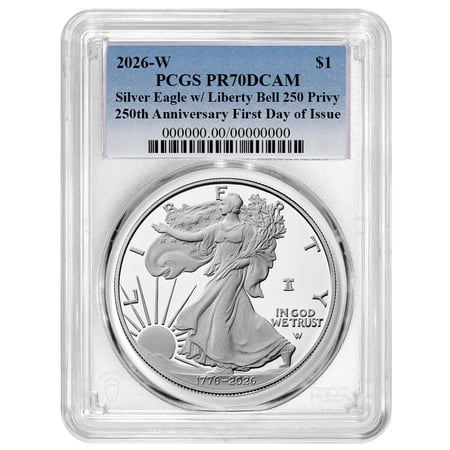 2026-W Proof $1 American Silver Eagle PCGS PR70DCAM FDOI Blue Label