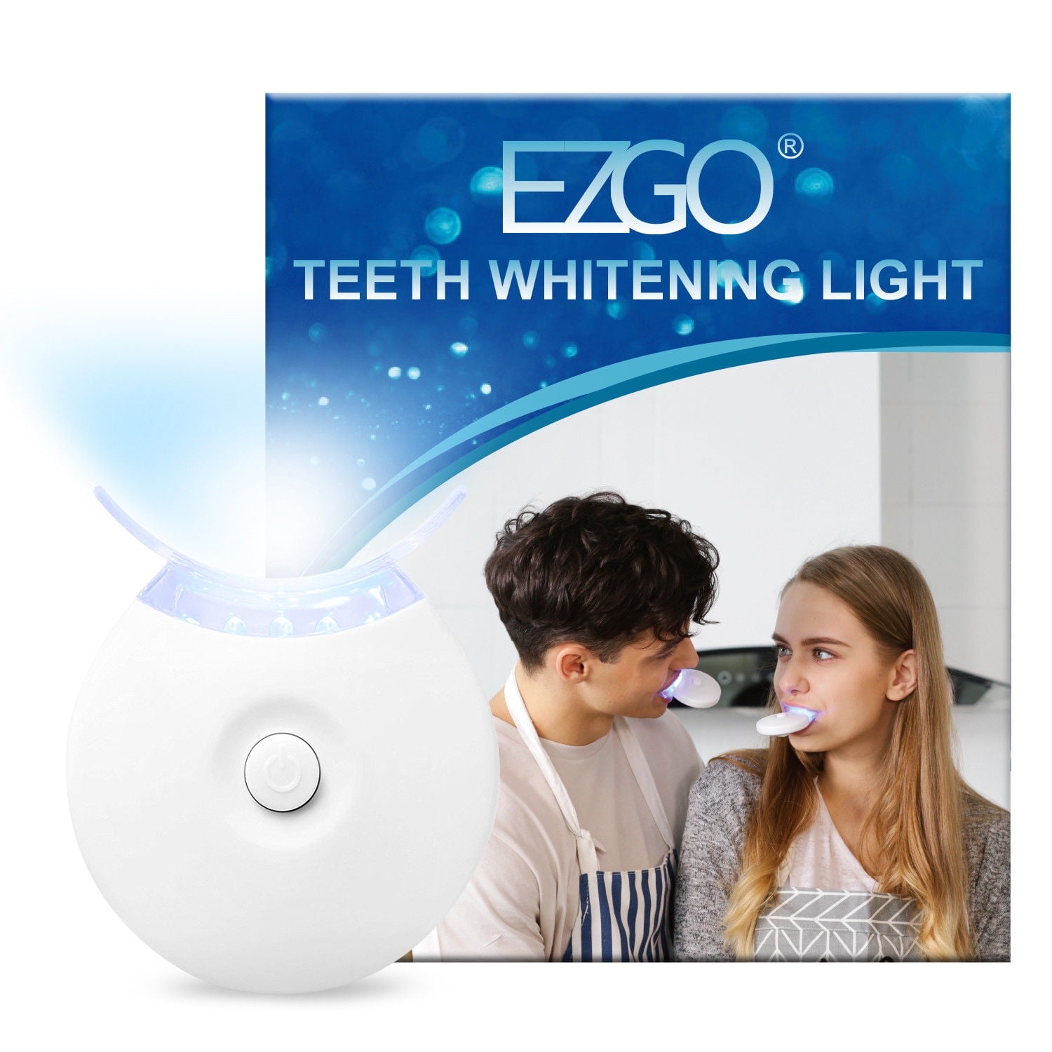 EZGO Teeth Whitening Accelerator Light - Whiten Teeth Faster with 5X Powerful Blue LED, Whitener Accelerator with Built in Timer Hands Free