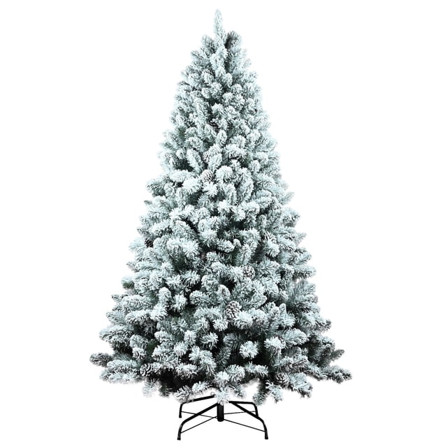 Árbol de Navidad Maylaviu artificial flocado de 1,2 m con piña de pino