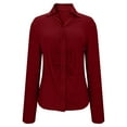 thumbnail image 4 of purcolt Womens Button Down Shirts V-Neck Slim Fit Ruched Long Sleeve Tops Dressy Casual Collared Work Blouses, 4 of 7