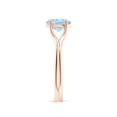 thumbnail image 3 of Angara Natural 1 Ct. Aquamarine Solitaire Ring in 14K Rose Gold for Women (Ring Size: 6.5), 3 of 10