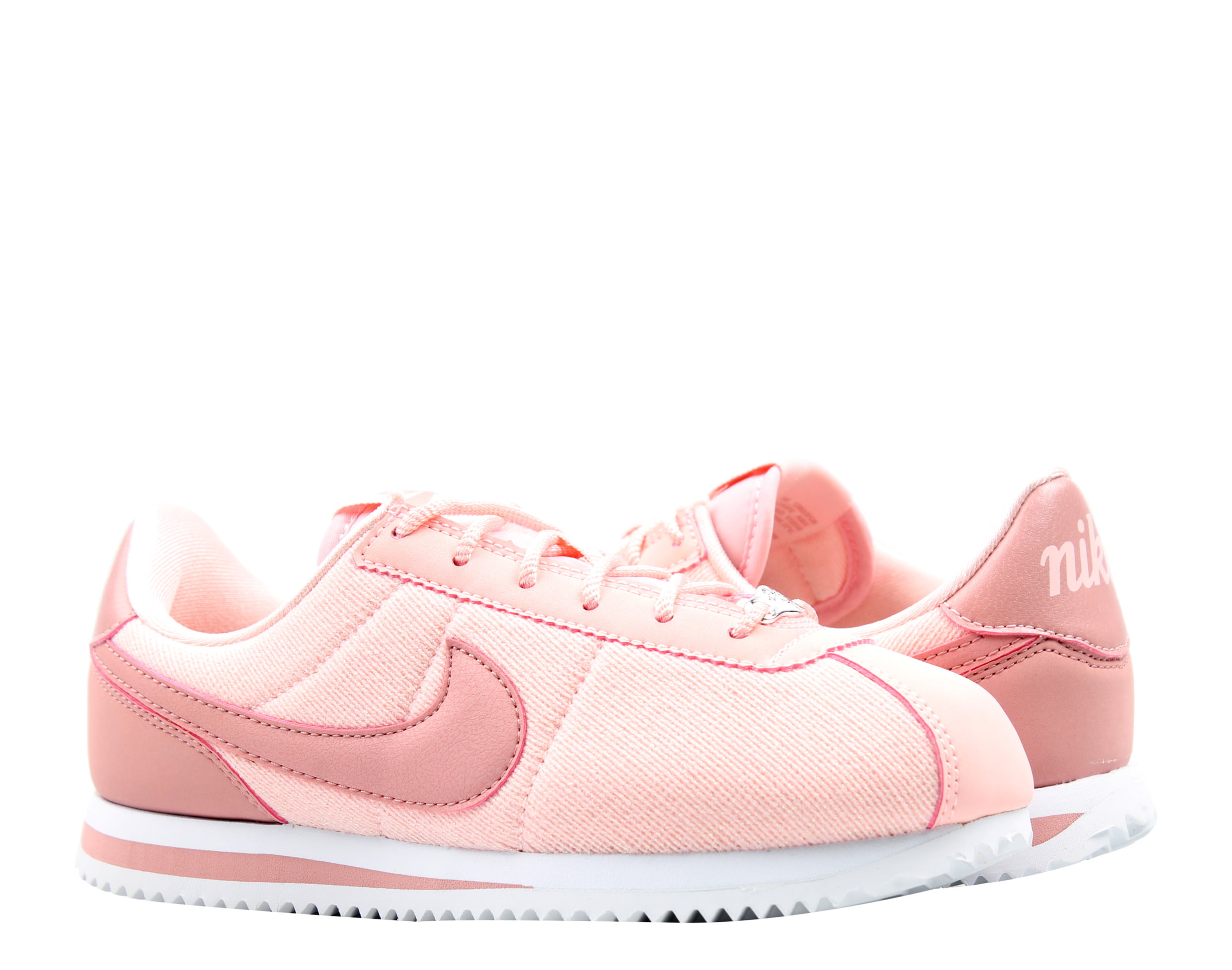 pink and white cortez shoes