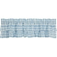 thumbnail image 6 of VHC Brands Annie Buffalo Blue Ruffled Check Farmhouse Kitchen Curtain Valance 16x60, 6 of 7
