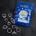 thumbnail image 6 of 1Set 72pcs 12 Styles Chandelier Connector Charms Component Links Alloy Hollow Filigree Pendants Flat Round Teardrop Triangle Shape for Jewelry Making Earring Supplies Antique, 6 of 7