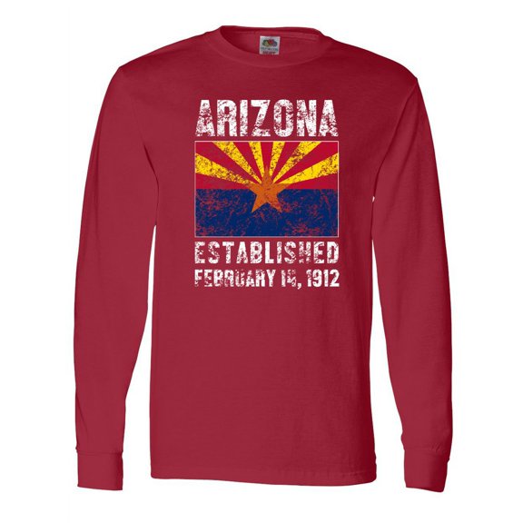Inktastic Established February 14, 1912 Arizona Flag Long Sleeve T-Shirt