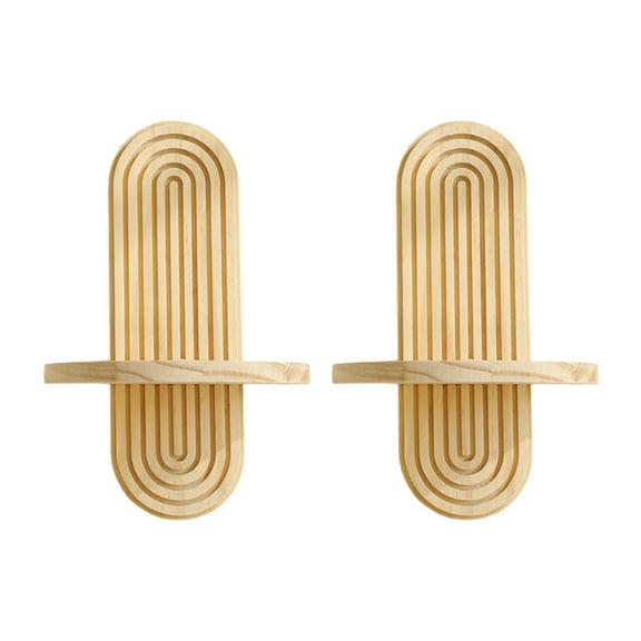 DefiDgd 2pcs Wall Mounted Solid Wood Plant Holder,Flower Pot Wall Hanging Shelf Indoor Outdoor Decorative Floating Shelvesfor Wall Bedroom Living Room Porch Balcony Decor