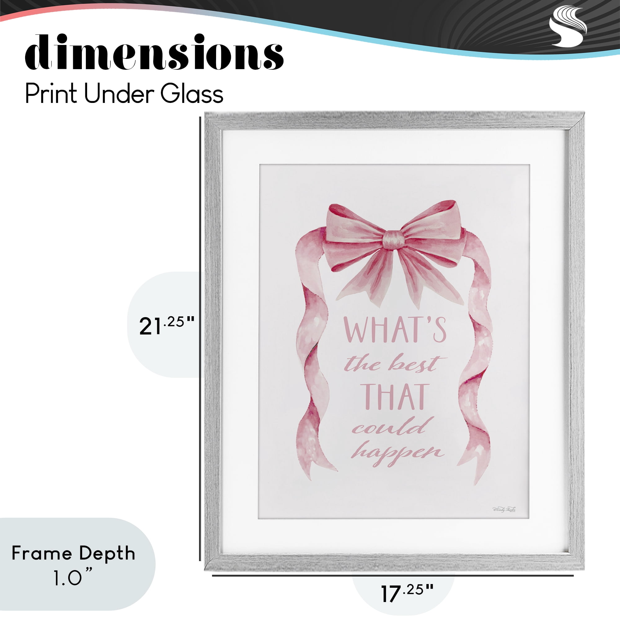 Stupell Industries Optimistic Best That Could Happen Gray Framed Print Under Glass, design by Cindy Jacobs