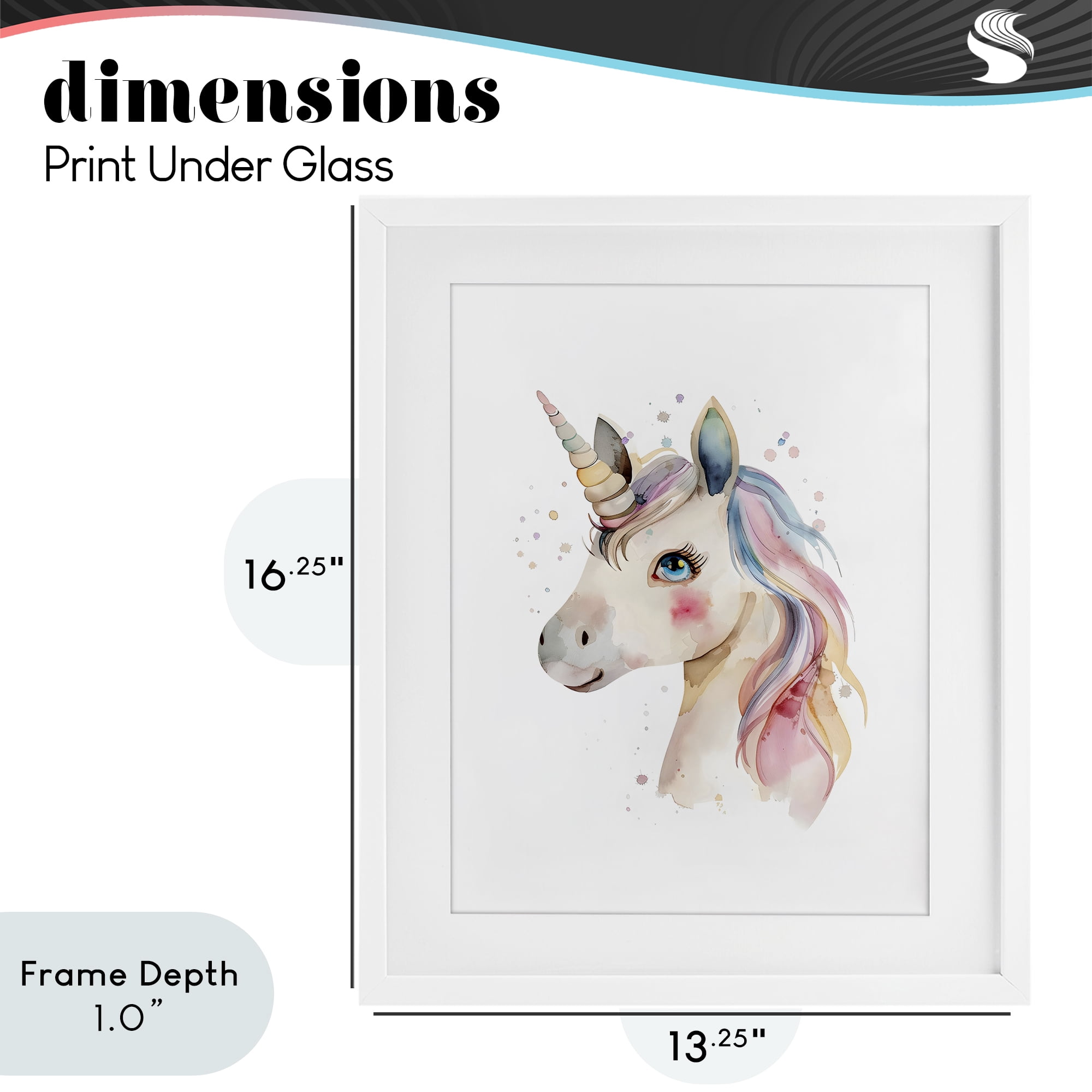 Stupell Industries Dreamy Pastel Unicorn White Framed Print Under Glass, design by LSR Design Studio