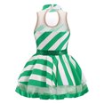 thumbnail image 2 of iiniim Christmas Girls Striped Sequins Lyrical Ballet Leotard Dance Tutu Dress Green 6, 2 of 7