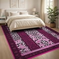 thumbnail image 3 of ODIKA Zebra Pink Leopard Print Mixed Spotted Striped Border Bold Cheetah for Dining Room, Large Office, Lounge, Non-Slip Chair-Friendly, 3 of 7