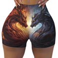 thumbnail image 2 of Lsque Red And White Beast Pattern High Waisted Biker Shorts for Women-Tummy Control Fitness Athletic Workout Running Yoga Gym Shorts,Moisture-Wicking-, 2 of 9