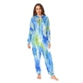 thumbnail image 7 of 1 Piece Adult Onesie Pajamas Cozy & Loose-Fit Sleepsuit Loungewear with Pockets Watercolor Blue Cornflowers XXX-Large, 7 of 7